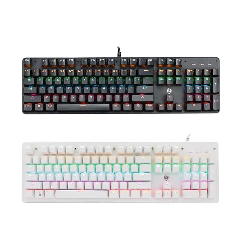 

USB Wired Gaming Keyboard 104 Key Colorful LED Backlit Mechanical Keyboad