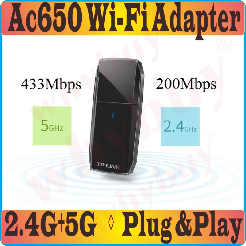 Беспроводная сетевая карта Tp Link AC650 650 Мбит/с 2 4 200 ГГц 433 Мбит/с|Сетевые карты| |
