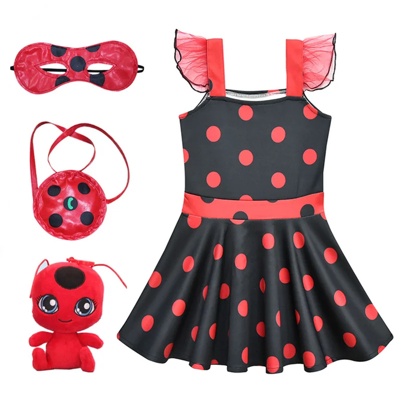 Костюм для девочек с божьей коровкой на Хэллоуин коровки Детское платье