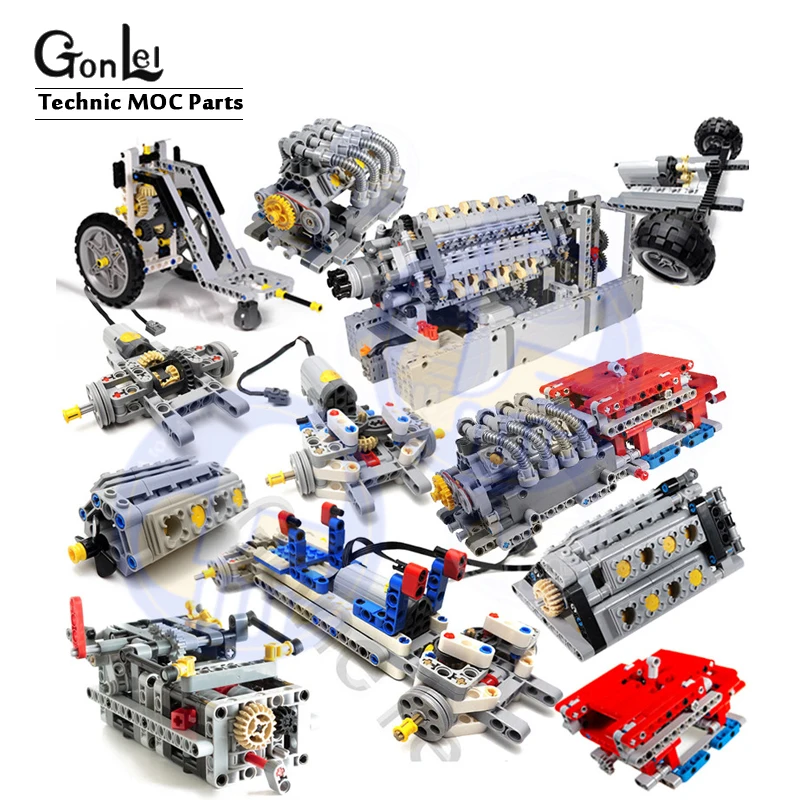 Двигатель MOC 4911 V42 Technic 8 скоростная последовательная коробка передач приводная