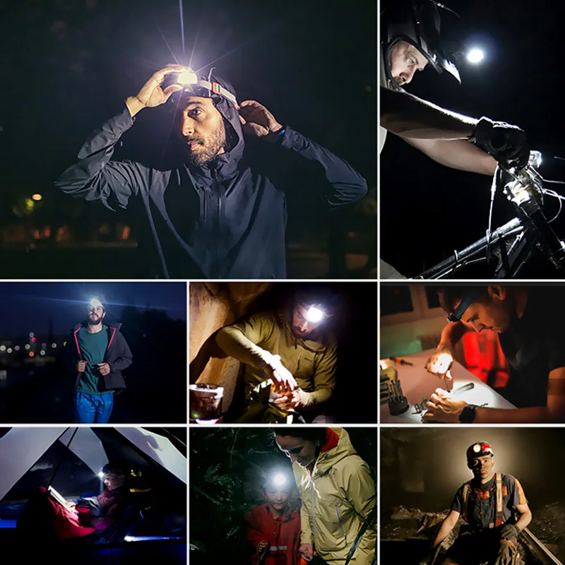 

Mini XPG Led Headlamp Portable Dual Switch Sensor Head Light Built-in USB Rechargeable 18650 Battery Lantern for Outdoor Camping