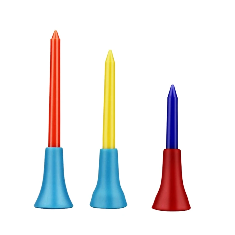 

N58B 10Pcs Golf Tees Plastic Golf Tee Durable Rubber Cushion Top Multi Color Length 56mm 72mm 83mm for Golf Practice