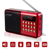 hot mini portable radio handheld digital fm usb tf mp3 player speaker rechargeable
