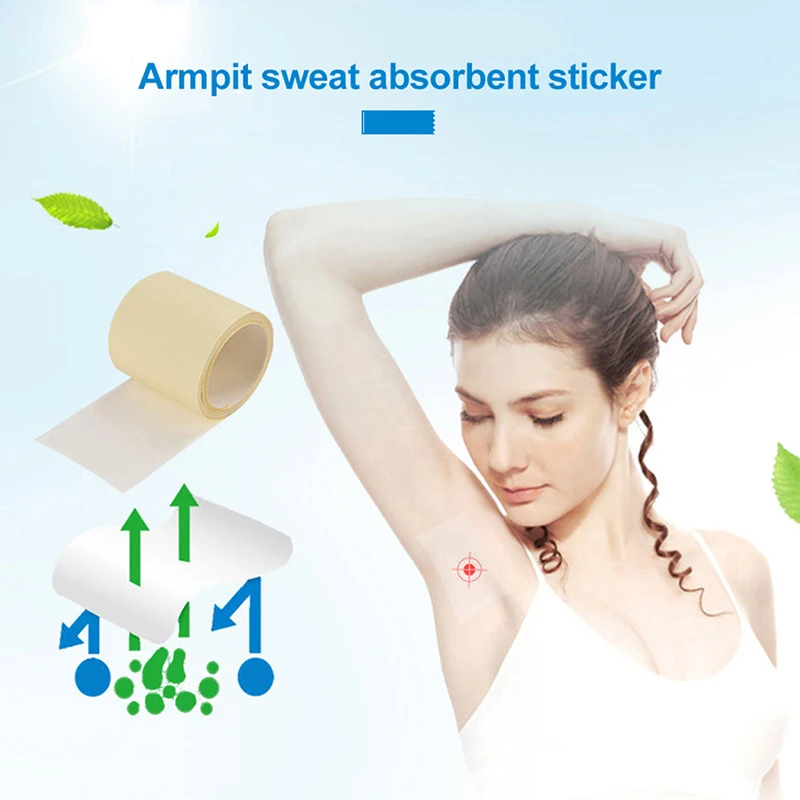 

1 Roll Portable Disposable Armpit Prevent Sweat Pads Transparent Underarm Dry Antiperspirant Sticker Keep Dry Sticker