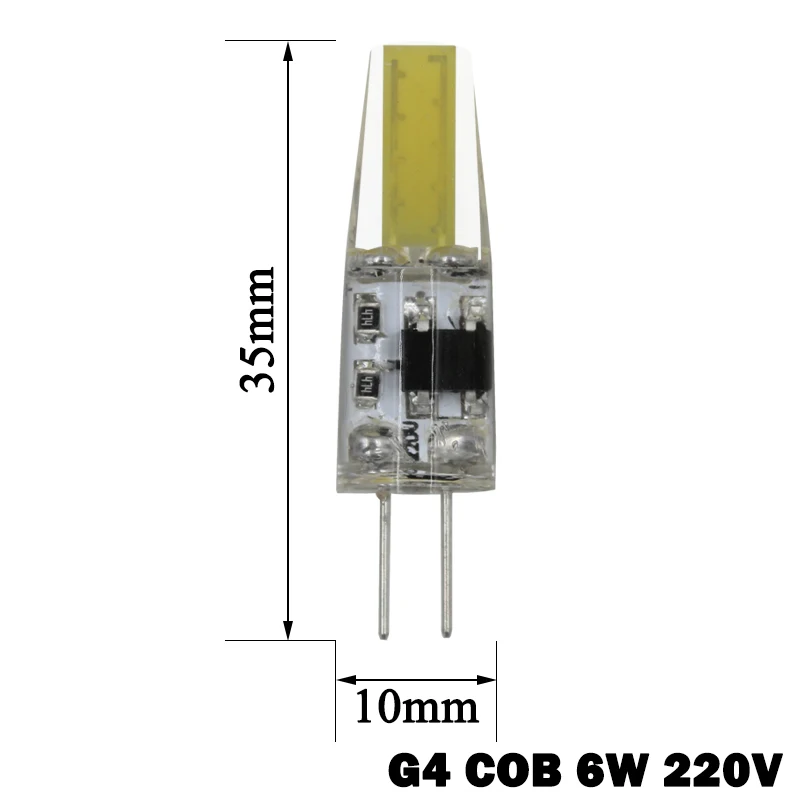 G4 G9 светодиодный светильник ac12в 220 В COB SMD 6 Вт 9 360 Угол луча люстра s Заменить