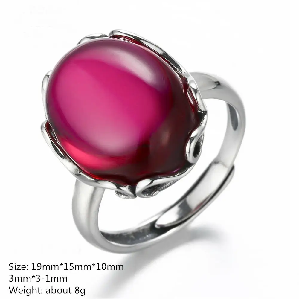 S925 изысканное антикварное кольцо для магазина 925 пробы рубин серебро Женский
