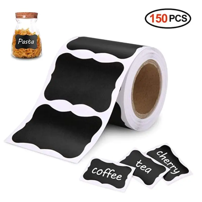 

150pcs/roll Blank Chalkboard Labels Removable Sticker for Kitchen Canning Mason Spice Jars Gift Packaging