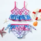 Летняя одежда для детей ясельного возраста детская одежда для девочек комплект из двух предметов русалки с оборками купальный костюм бикини купальный костюм Bebek бикини