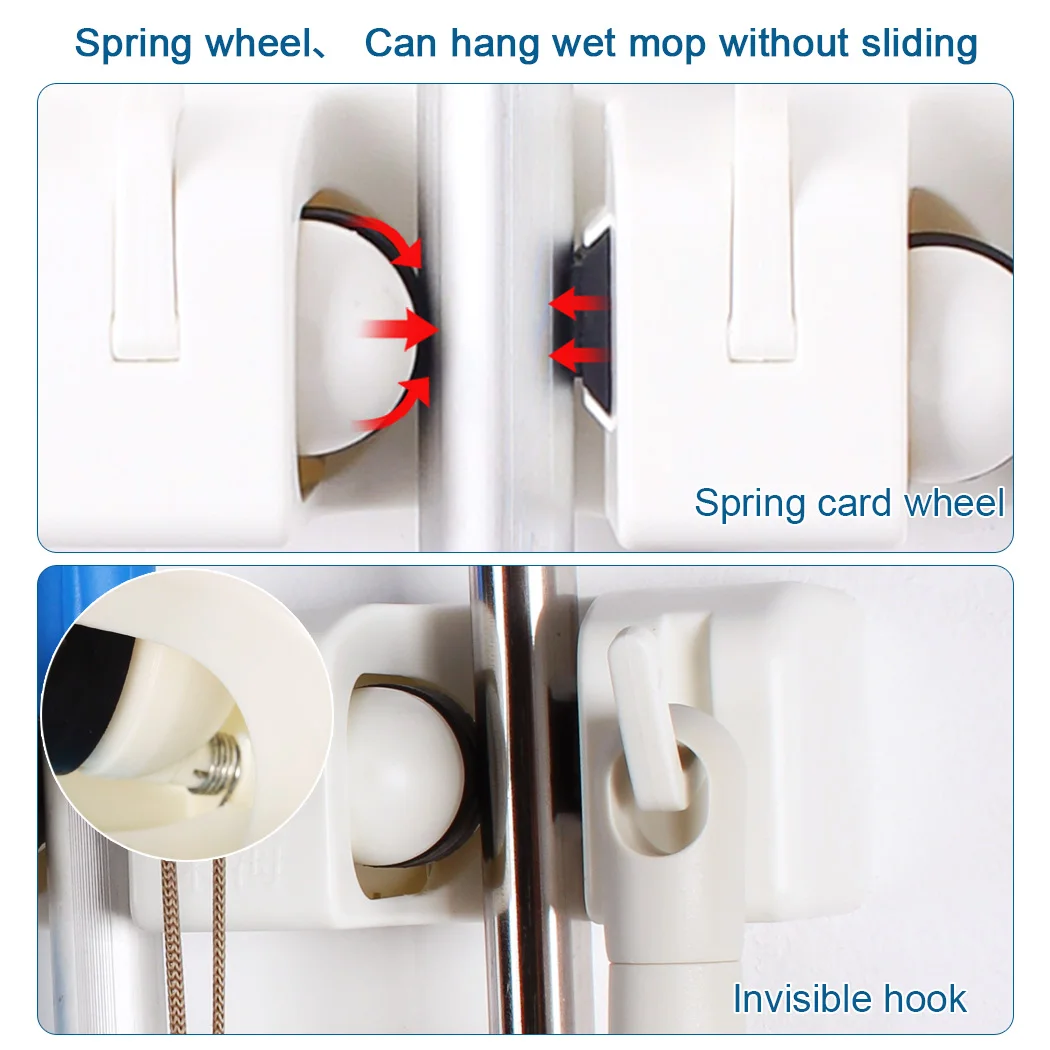 

broom and mop holder wall mounted Storage cleaning Tools Commercial Rack closet organizer tool hanger for Garden