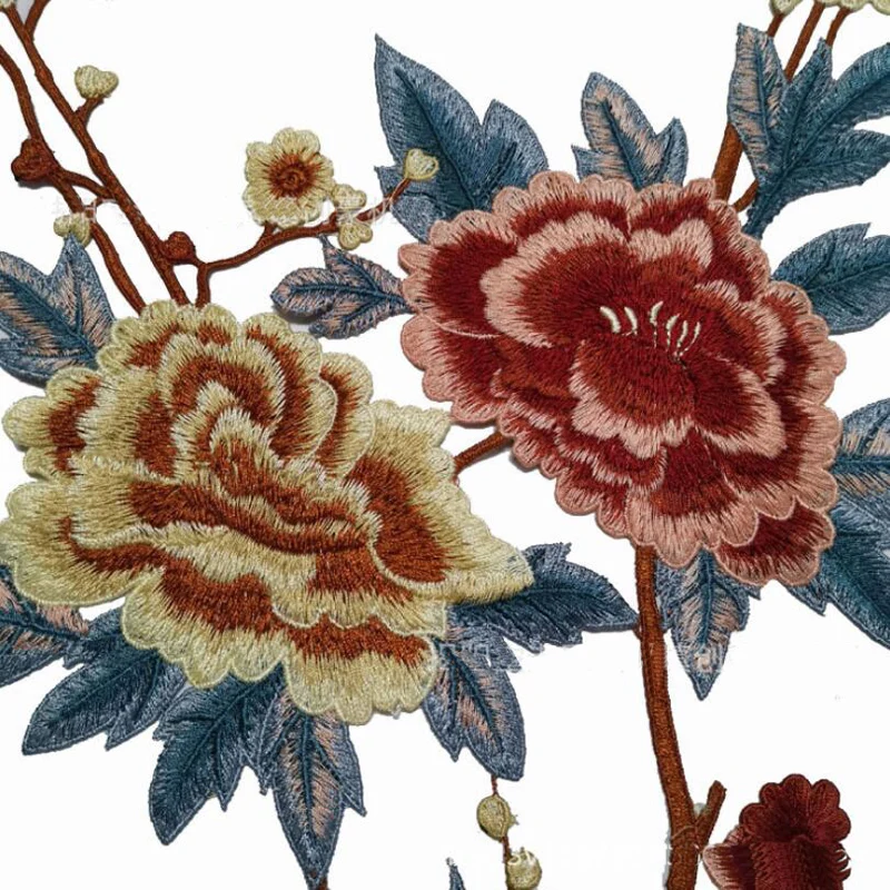

New Arrival Large floral Flower Applique Patches Wedding Lace Fabric Accessories Handmade DIY Scrapbooking for Hats Backpack