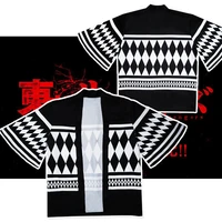 tokyo revengers t shirt hanagaki takemichi ken ryuguji anime t shirt polyester summer tees tops black and white pattern haori
