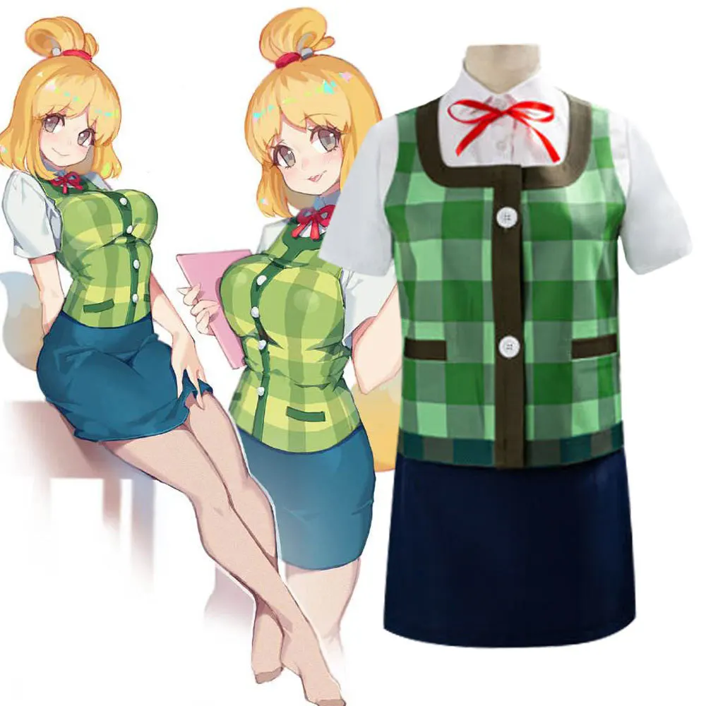 

Game Animal Cosplay Crossing Isabelle Cosplay Costume Halloween Women Uniform Outfits