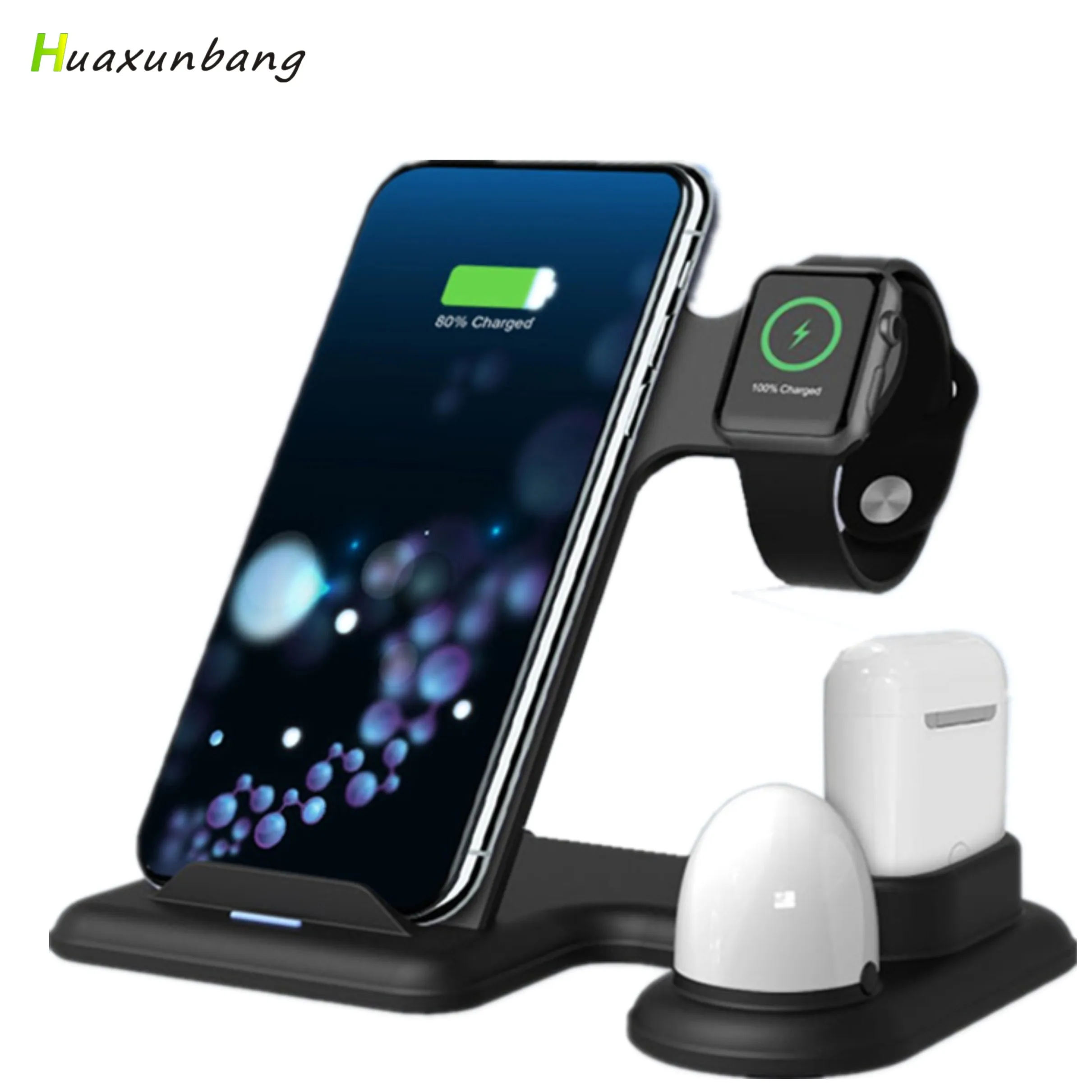 Беспроводное зарядное устройство 4 в 1 для iphone 11 12 X XR Airpods Apple Watch Samsung Xiao