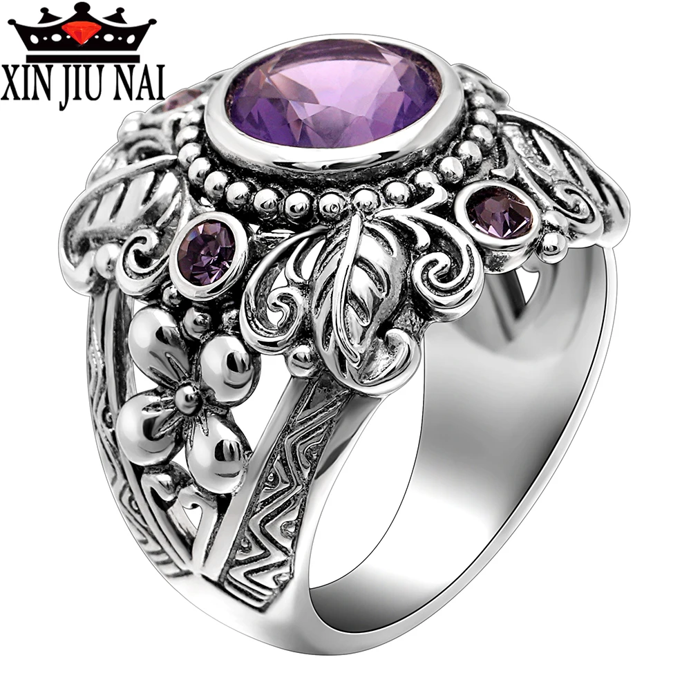 925 стерлингового серебра Винтаж тайское серебристого цвета в форме цветка листа