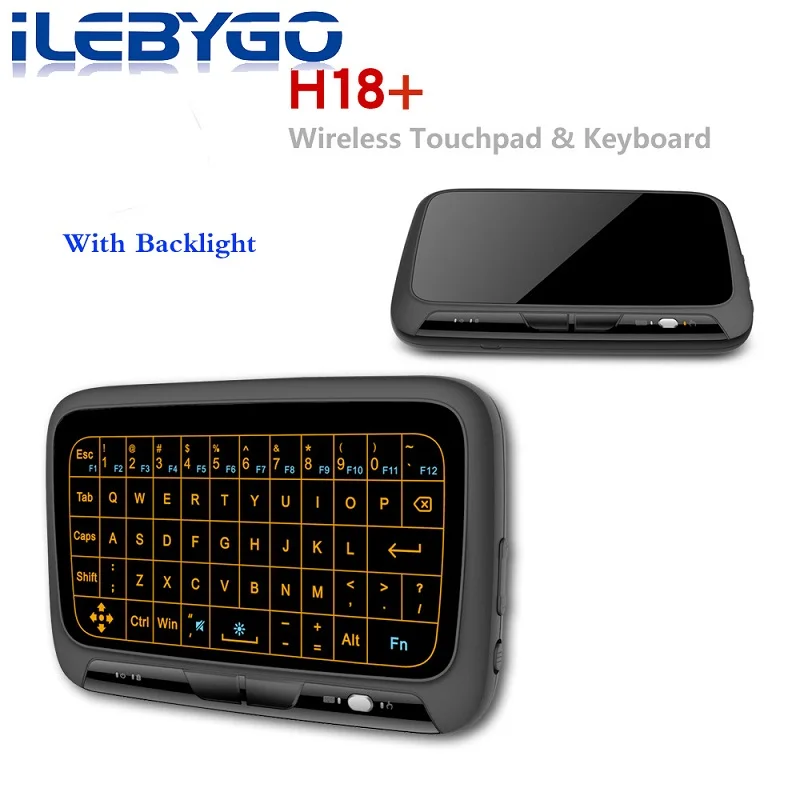Backlit 2,4 ГГц мини беспроводная клавиатура с подсветкой полноэкранная воздушная Мышь тачпад комбинированный пульт дистанционного управления с перезарядкой для ПК, ТВ коробка, HTPC, IP tv - Цвет: Backlit