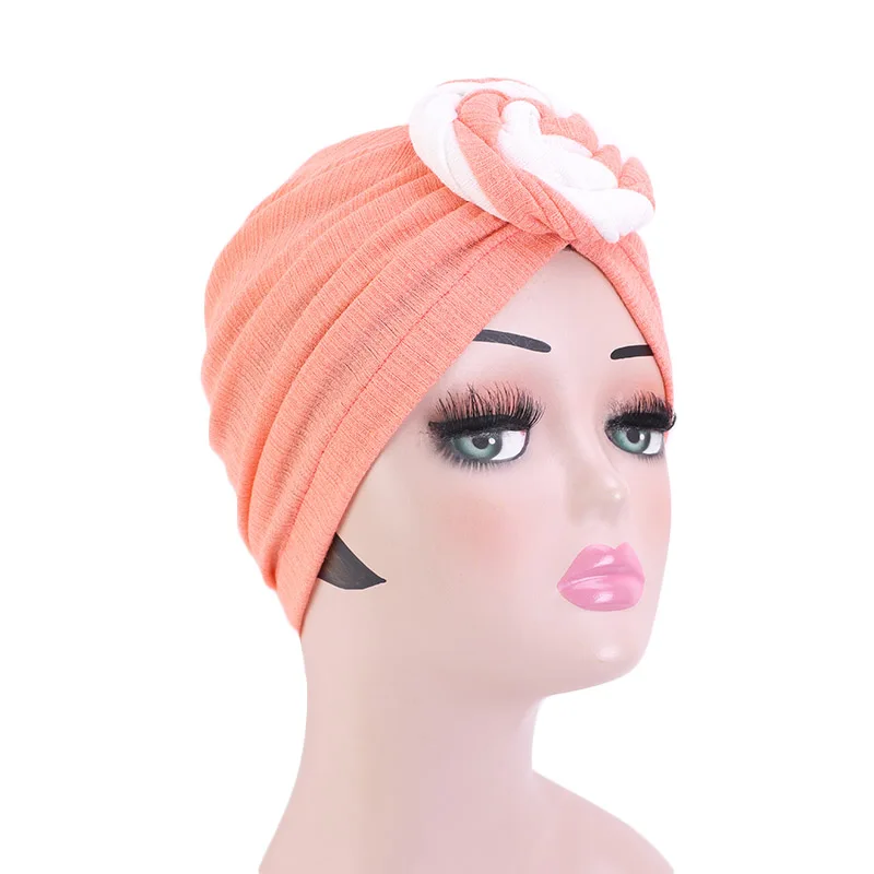 

New Women Turban soft cotton Top Knot Headwrap Fashion Bandana Hats Ladies Chemo Cap Bandanas Hair Accessories muslim headdress