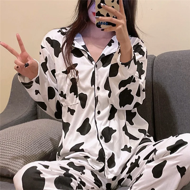 

Пижама женская из двух предметов, новая модель 2021, Женская весенне-осенняя одежда