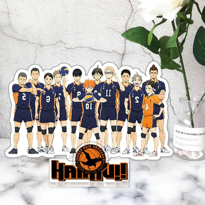 

Japansese Anime Haikyuu!! Acrylic Ornament Stand Figure Model Hinata Kageyama Tsukishima Sugawara FamilyPlate Holder Decoration