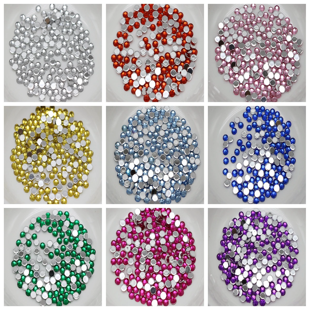 

2000 Acrylic Faceted Round Flatback Rhinestone Gems 4mm 16ss Color for Choice