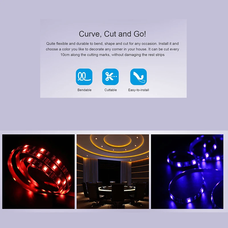 

SONOFF L1 Smart Home LED Light Strip Dimmable Waterproof WiFi Flexible RGB Strip Lights App EWeLink Work With Alexa Google Home