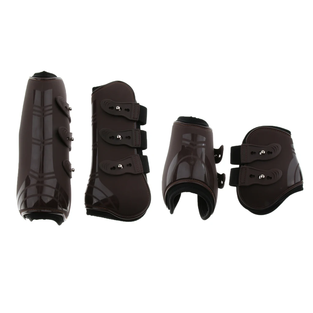 

Set of 4 Horse Pony Tendon and Fetlock Boots, Equine Front Rear Legs Jumping Protective Boot - Lightweight and Breathable