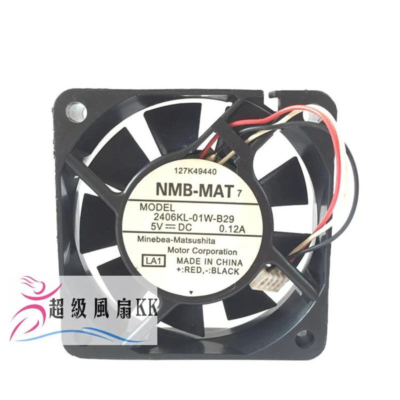 Оригинальный двухшариковый вентилятор NMB 2406KL 01W B29 0.12A 6 см 6015 5 В DC|silent fan|fan silentdouble fan