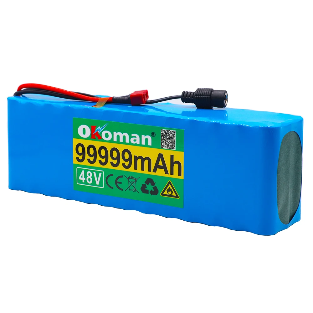 2021 Новый 48V 99.999Ah 1000w 13S3P 18650 комплект литий-ионный батарей для 54 6 v E-велосипед