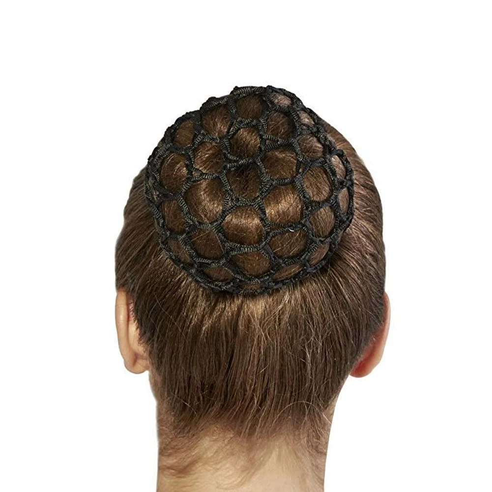 

4pcs Women Nylon Hair Bun Cover Snoods Hair Net For Ballet Dance Skating Black Clip Hair Bun Hair Styling Accessories