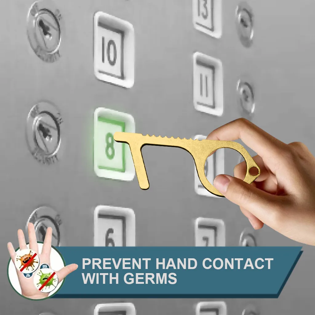 Портативный латунный EDC открывалка двери ближе Бесконтактный держать руки