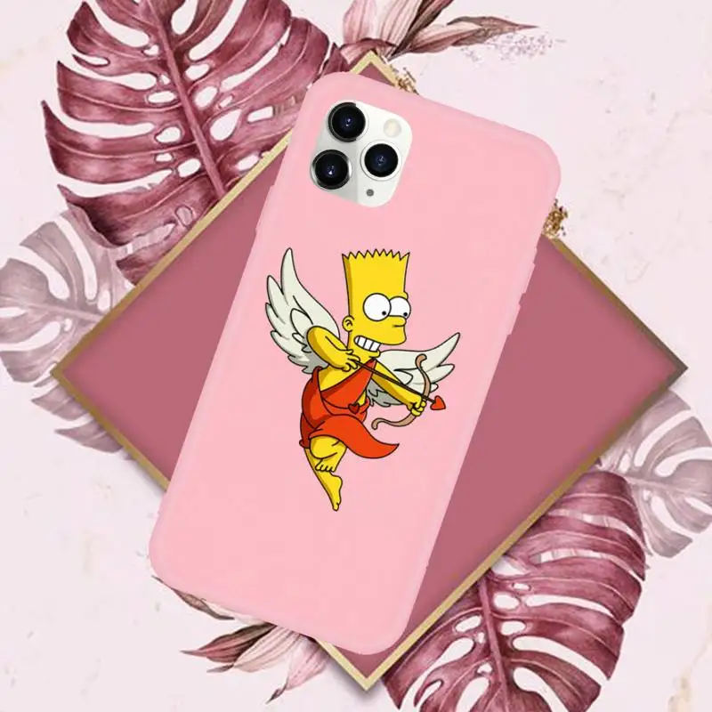 

Funny Bart Lisa Homer Simpson Phone Case Candy Color for iPhone 6 7 8 11 12 s mini pro X XS XR MAX Plus
