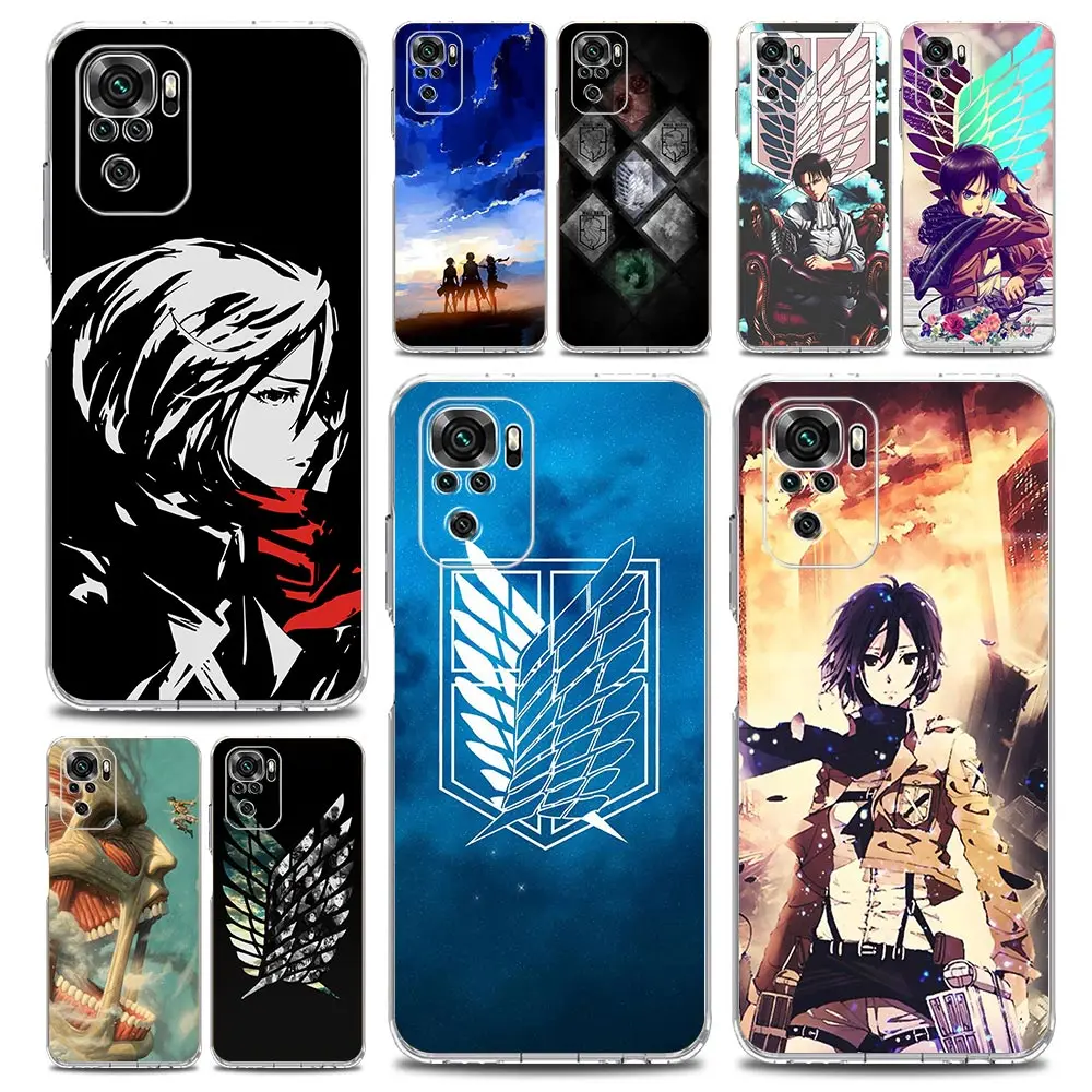 

anime Attack On Titan girl Case Cover for Xiaomi Redmi Note 9 10 11 Pro 7 8 Pro 8T 9S 9T 10S 9A 9T 9C 10 10C K40 Cover Cases