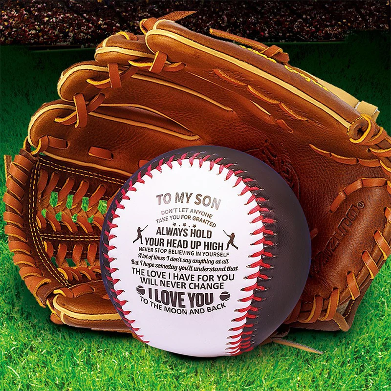 

9-дюймовый ПВХ бейсбольный Софтбол на заказ, резиновый женский бейсбольный мяч, праздничный подарок для сына, тренировочный мяч с белой надп...