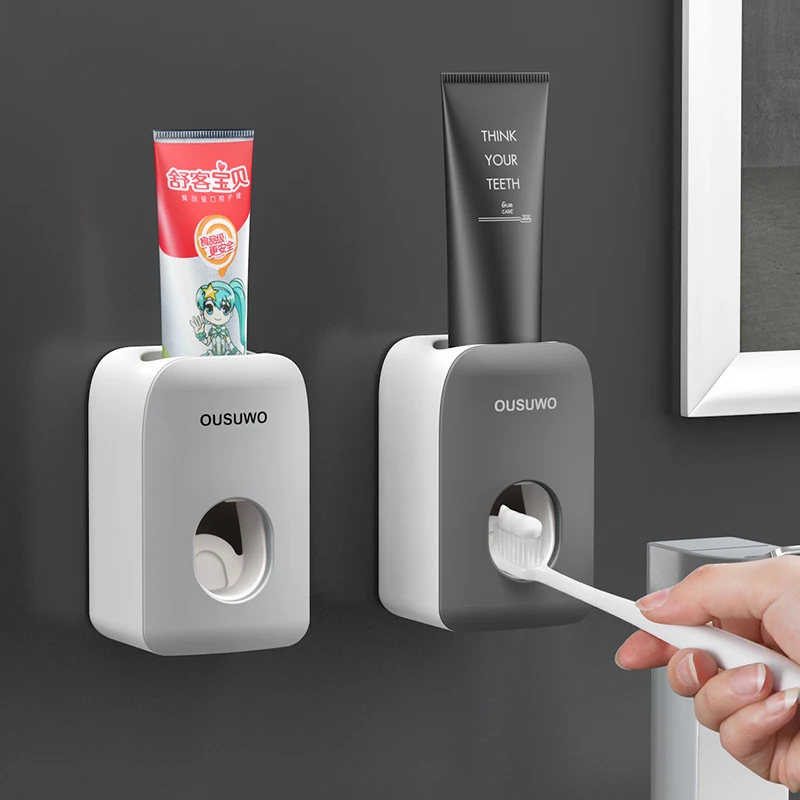 

Bathroom Accessories Automatic Toothpaste Dispenser Lazy Dispenser Toothbrush Holder Wall Mount Stand Toothpaste Squeezers Tooth