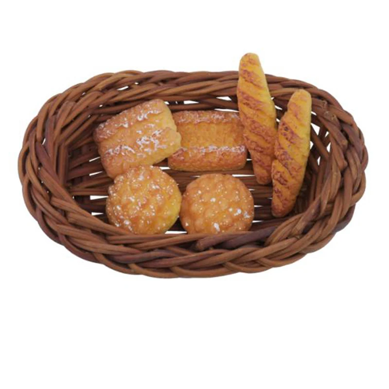 

Mini 1/12 Cute Dollhouse Rattan Frame Frame Hand-woven Vegetable Food Storage Basket Dolls Miniature Decoration