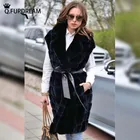 Q.FURDREAM, 2020 натуральный мех кролика Рекс, костюм с жилетом без рукавов ошейник, цельная кожа, зима, толстый, теплый, высококачественный, роскошный, натуральный мех
