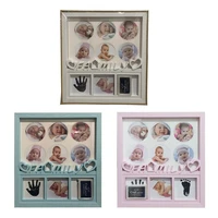 creative diy baby wall hanging pictures display stand record handprint footprint souvenirs photo frame growing memory