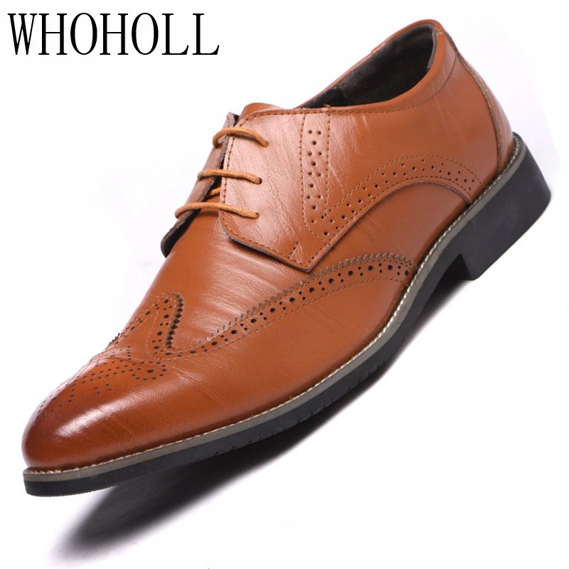 

Mens Formal Shoes Genuine Leather Oxford Shoes For Men Italian 2020 Dress Shoes Wedding Shoes Laces Leather Brogues 47 48