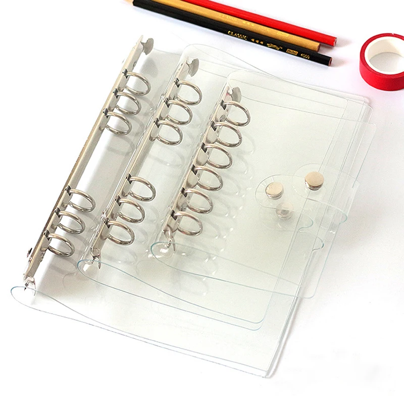 

A7 A6 A5 Transparent Loose Leaf Binder Notebook Inner Core Cover Note Book Journal Planner Office Stationery Supplies