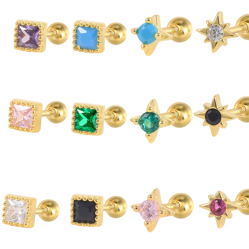 

Женские серьги-гвоздики из серебра 925 пробы с фианитом