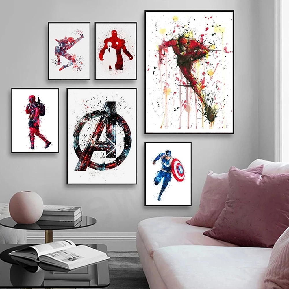 

Canvas Superheroes Printed Marvel Paintings Wall Iron Man Art Poster Modern Modular Pictures For Living Room Modern Home Decor