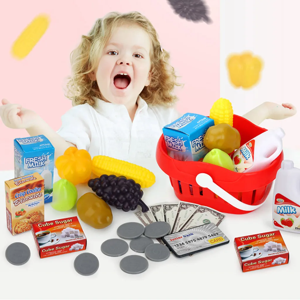 TELOTUNY Kids Simulation касса денежная игрушка сканер карта с изображением фруктов