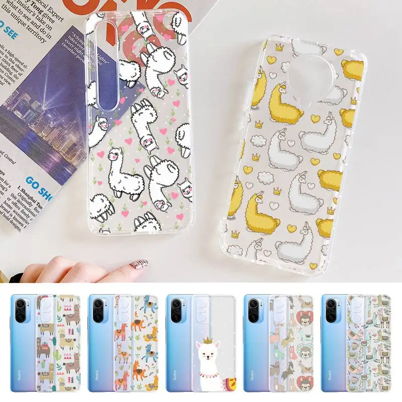 

Kawaii Cute Llama Alpaca Animals Cartoon Phone Case For Xiaomi 10t pro 11 Note10lite Redmi 5plus 7A 8 K20pro 9A Note 9 Pro Max