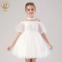 princess flower girl dress 2021 summer off the shoulder dress dresses for girls childrens costume teenager prom designs