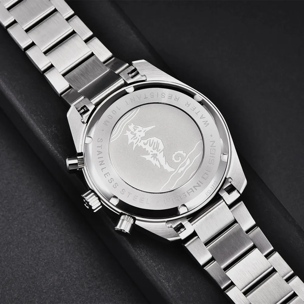 Часы-хронограф мужские Кварцевые водонепроницаемые из нержавеющей стали 40 мм 2021