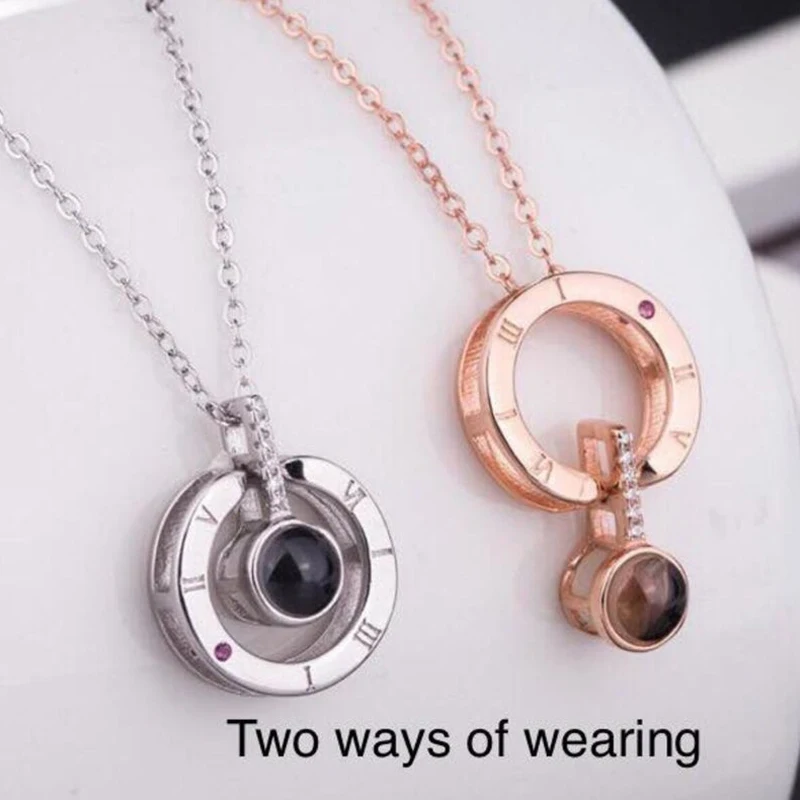 100 Languages I Love You Letter Necklace Projection Pendant Women Jewelry Collier Femme Bijoux Collares De Moda 2019 | Украшения и