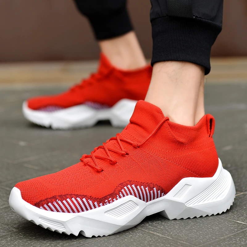 Женская Вулканизированная обувь Кроссовки на платформе с высоким берцем 2020