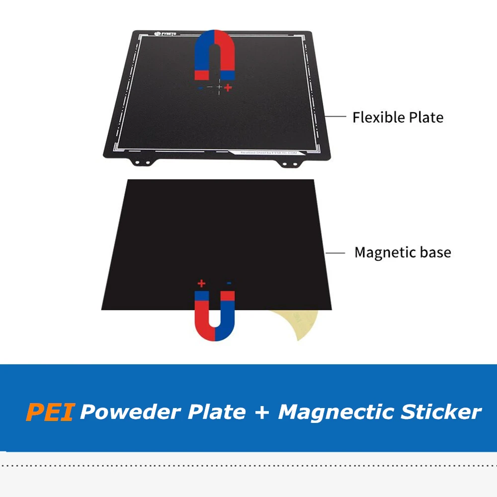 

220/235/300mm Double Sided Textured PEI Spring Steel Sheet Powder Coated PEI + Magnetic Heatbed Sticker For 3D Printer Parts