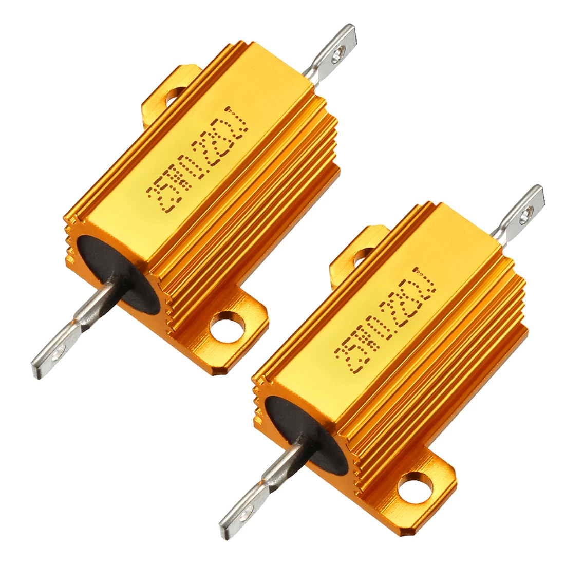 

Uxcell 25W 1 Ohm алюминиевый корпус шасси Эверт проволочные Силовые резисторы золото 2шт 0.22R