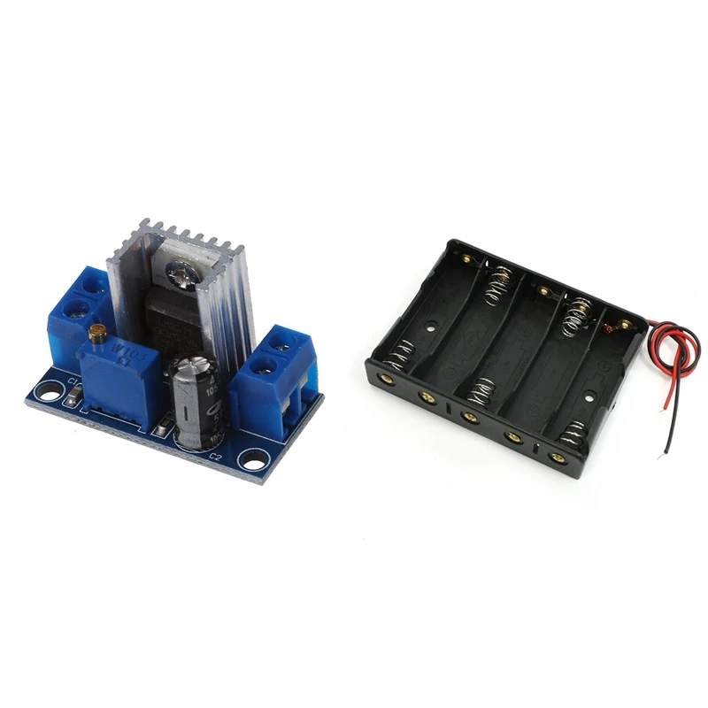 Лидер продаж-5 шт. 1 5 V AA Батарея Слот держатель Чехол черно-1 LM317 DC-DC 1.5A 2-37V