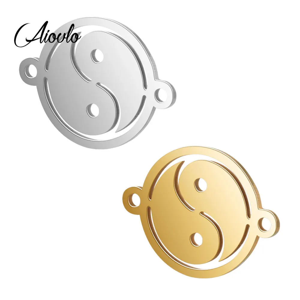 

5 шт./лот из нержавеющей стали Taoism Taichi Yin and yang соединители браслетов DIY Ожерелье Подвески Подвеска ювелирные изделия аксессуары